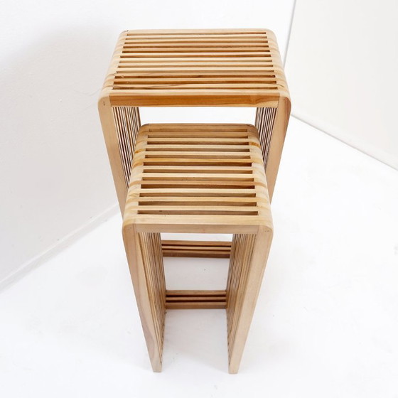 Image 1 of Pareja de jardineras nido de madera con listones