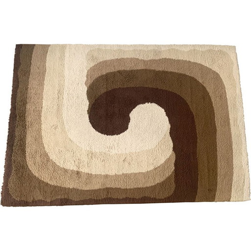 Tapis vintage en laine "summertime" de Louis de Poortere, Belgique 1970