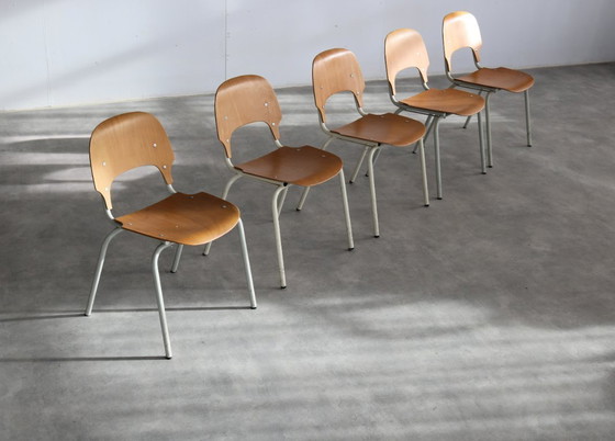Image 1 of 5x stapelbare Industriestühle