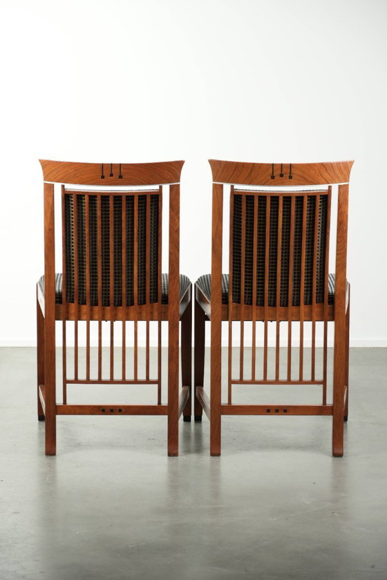 Image 1 of 6 x Art Deco design Schuitema eetkamerstoel met houten frame en luxe stoffen bekleding uit de Decoforma serie