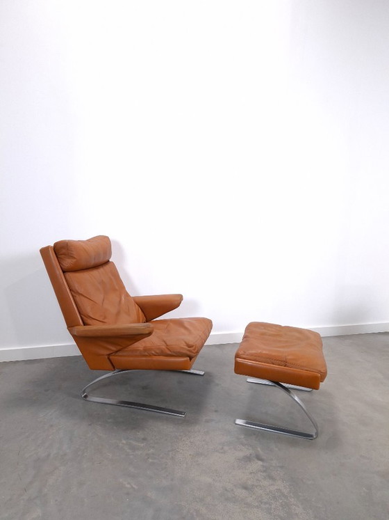 Poltrona Vintage COR Swing con pouf, Reinhold Adolf, Pelle Cognac – Poltrone (photo 4 of 22)