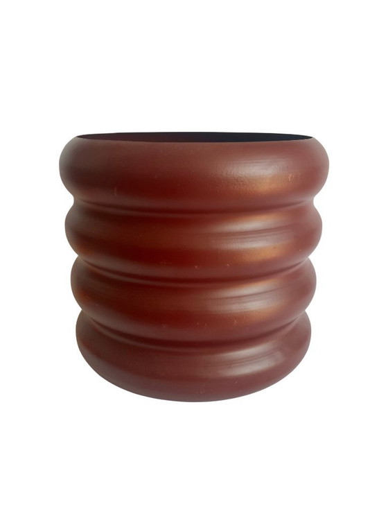 Image 1 of Grand pot de fleurs Rudi en aluminium rouge bordeaux