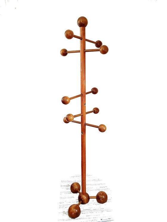 Image 1 of Atomic Wood Garderobenständer Garderobe Sputnik Postmoderne 60er 70er Space Age