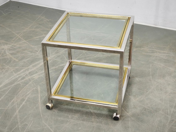1970s Italian Chrome, Brass and Glass Nesting Tables, Set of Three – Side tables (photo 5 of 20)