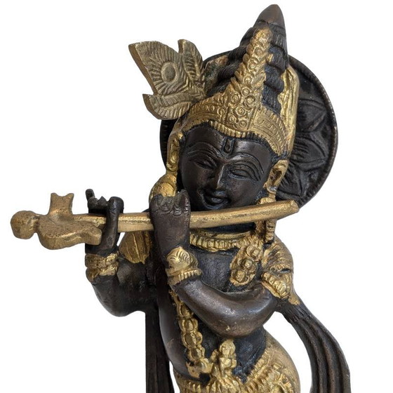 Antique bronze Krishna statue with flute, India, 19th century – Sculpture (photo 8 of 11)