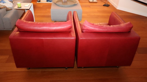 Montis Axel armchair, leather, color Gaucho cherry