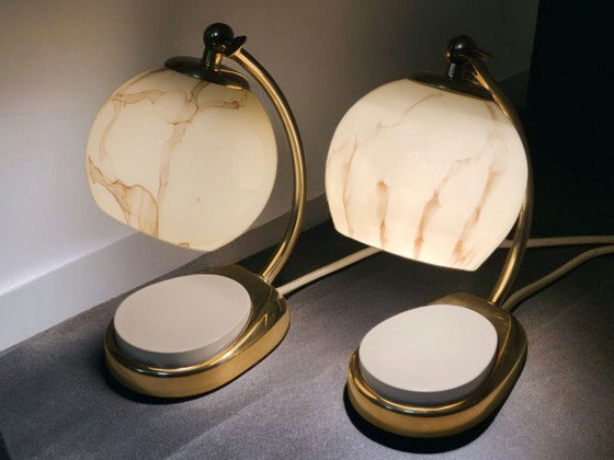 Image 1 of Coppia di lampade da comodino/tavolo sensibili al tocco di Marianne Brandt, Bauhaus