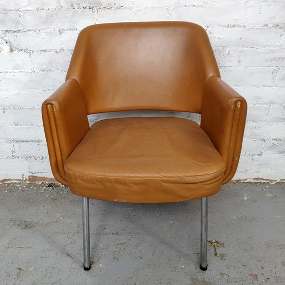 Image 1 of Deauville leren fauteuils van Marc en Pierre Simon voor Airborne, 1960