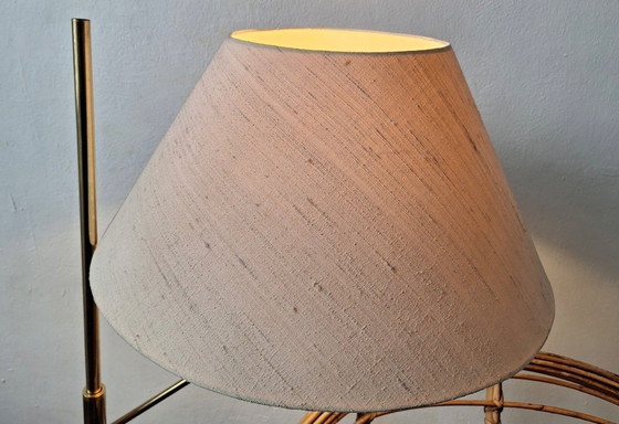Image 1 of Verstelbare messing vloerlamp uit het midden van de 20e eeuw, jaren 1950