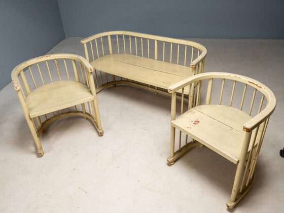 Image 1 of Groupe de Sièges Jugendstil en Bois Courbé par Josef Hoffmann, Vienne, 1906
