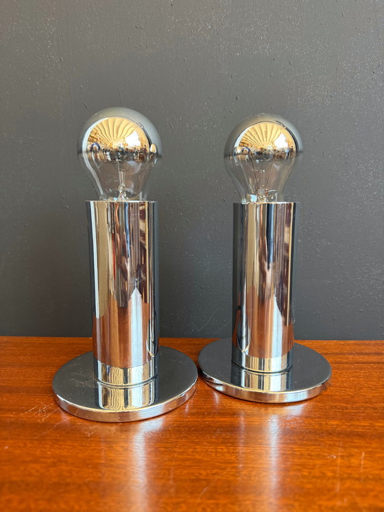 Image 1 of Chromen buislampen in Space Age-stijl