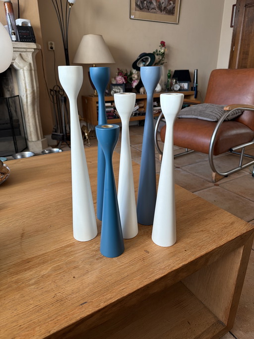 Set de zes Freemover Rolf kandelaren