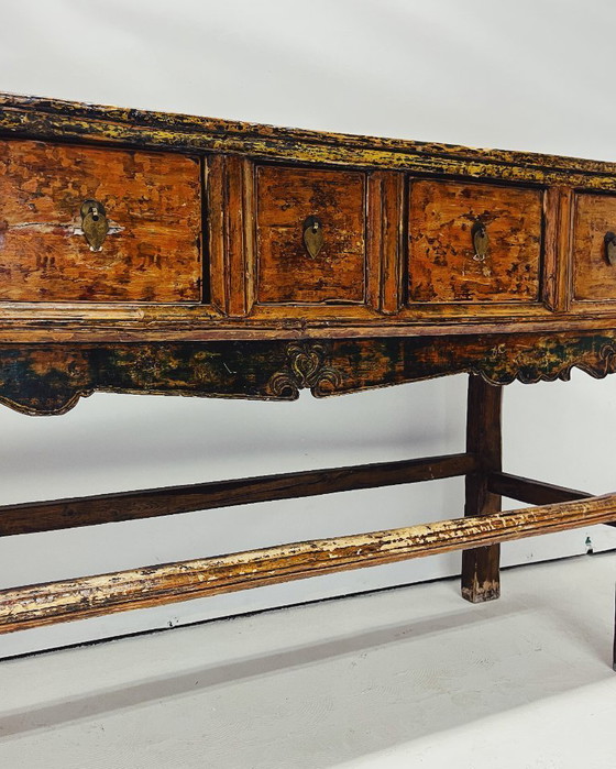 Image 1 of Antique wooden console table