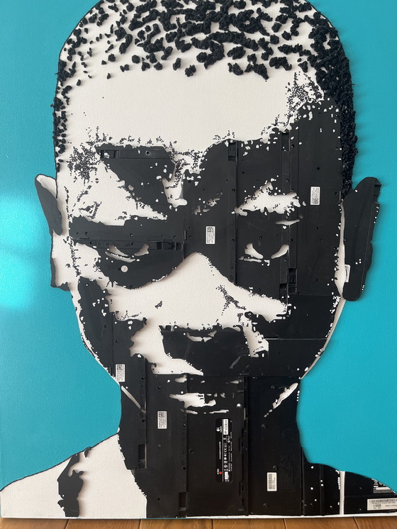 Image 1 of Maurice Mbikayi - “Deeper thoughts”, mixed media on canvas