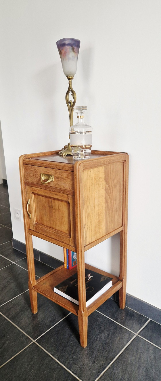 Image 1 of Art Deco furniture - Solid oak and marbled - 1920