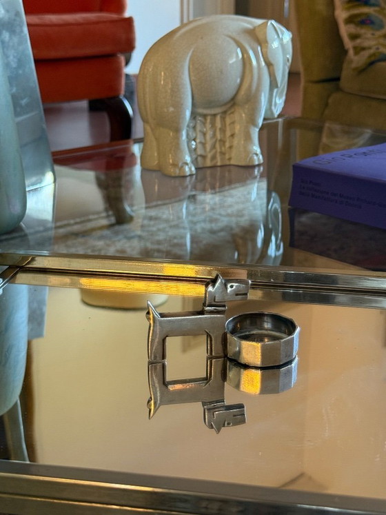 Image 1 of Posacenere piccolo Art Déco Ric & Mac placcato in argento, Edouard Marcel Sandoz, Gallia Christofle, Francia, anni '30