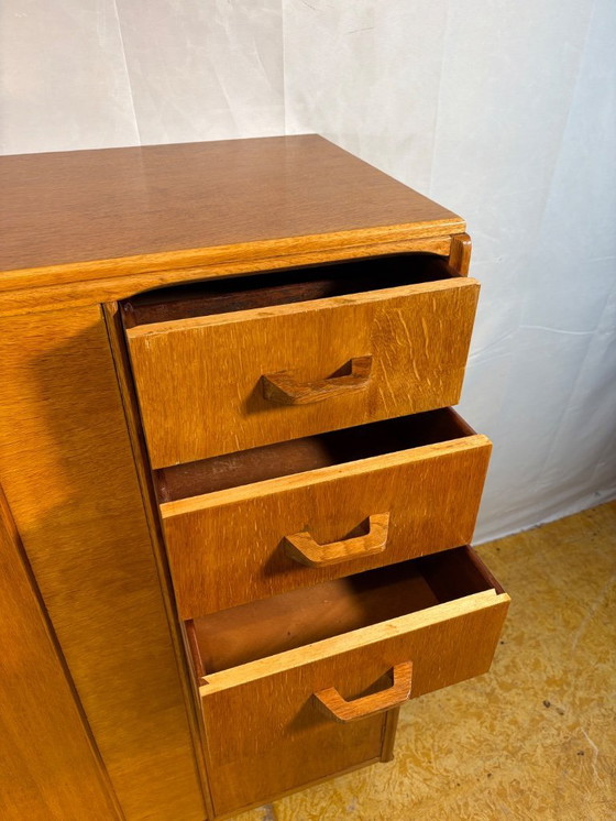 Image 1 of Mid-Century Retro Vintage Oak Compactum Gentleman’s Wardrobe by G Plan E. Gomme c.1950–1960   Gold Stamp • Space-Saving Design •