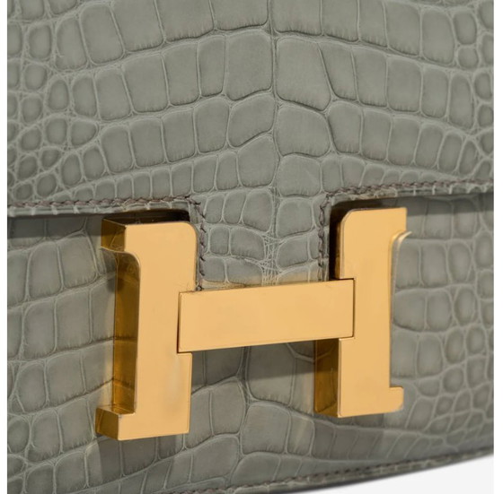 Image 1 of Borsa HERMES Constance en Cuirs exotiques Gris - 103228