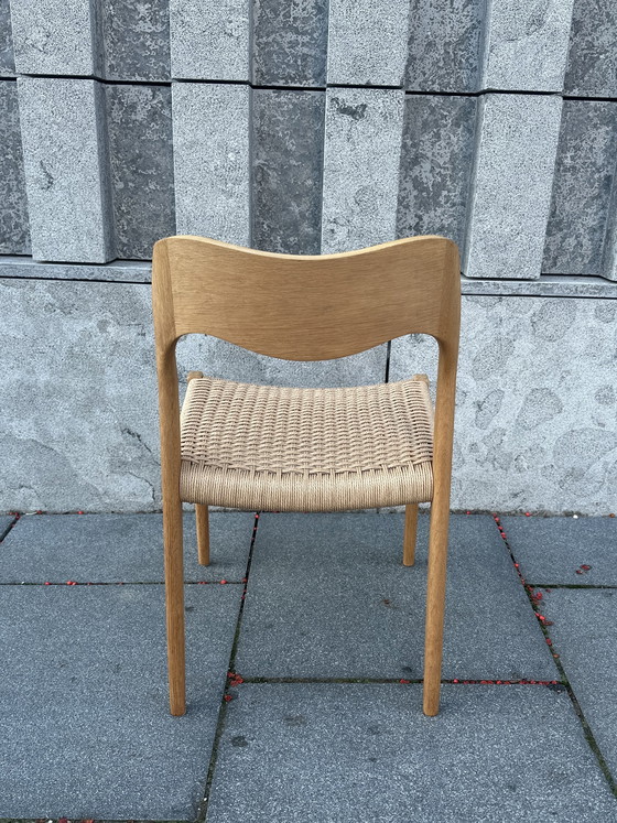 Image 1 of 4 eiken Niels Otto Moller eetkamerstoelen met papercord