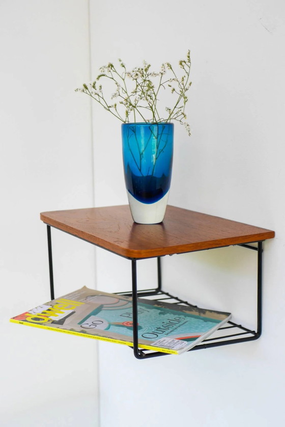 Vintage Zwevend Wandrek, Teak String Rack Jaren 60 Design – Scandinavian (photo 4 of 15)