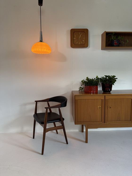 Image 1 of Vintage chrome & opal glass pendant lamp, Peill & Putzler ‘70