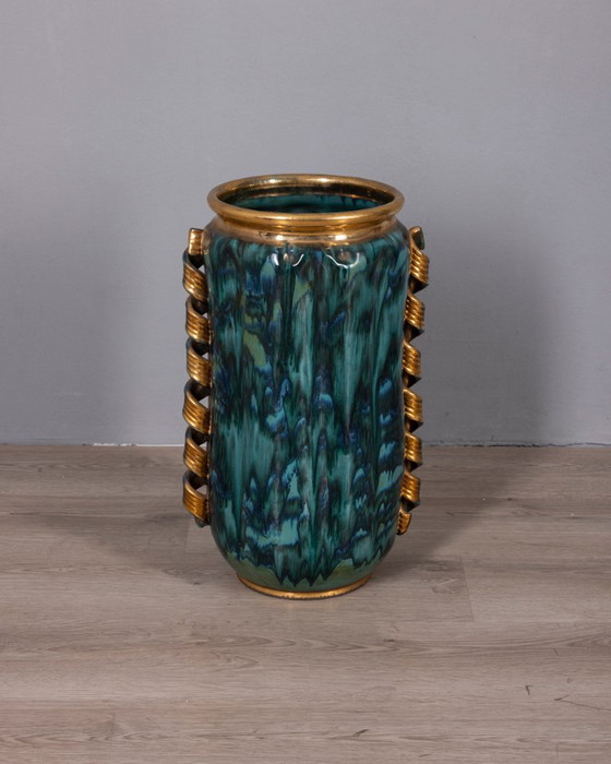 Grande vaso in ceramica decorato, stile vintage anni '50, design italiano. – Vasi (photo 4 of 12)
