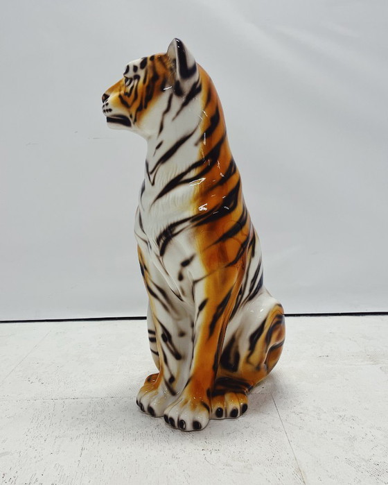 Image 1 of Ceramic Tiger Sculpture