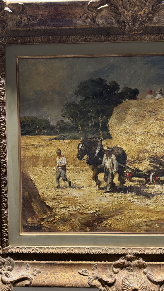 Image 1 of Simon van Gelderen Signed Vintage Oil Painting Mediterranean Rural Scene