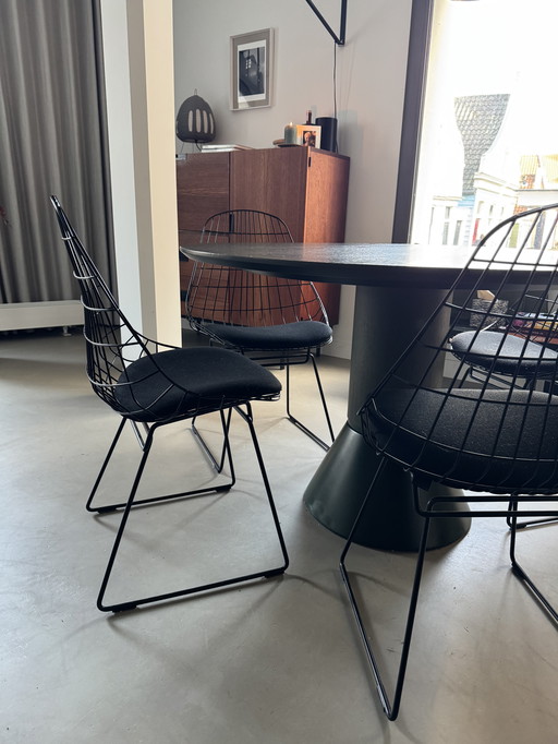 Set van 4 Pastoe SM05 wire eetkamer stoelen 