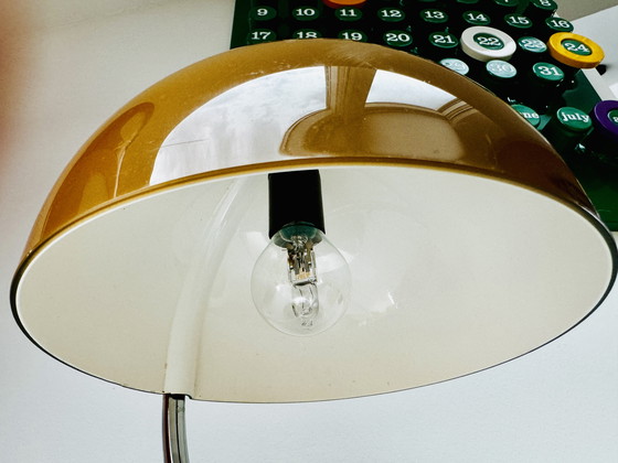 Image 1 of Space Age Caramel Colored Mushroom Table Lamp By Luigi Massoni For Meblo Guzzini