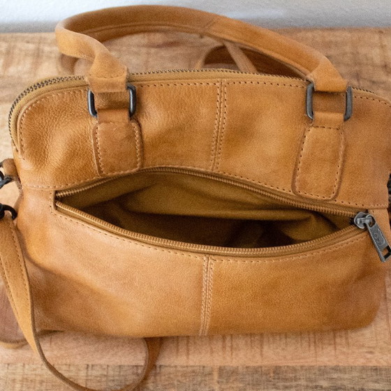 Image 1 of Ochre yellow leather shoulder bag from Bear Design