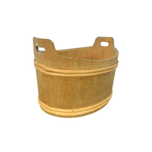 Vintage zweedse deegkom ovale Houten bak