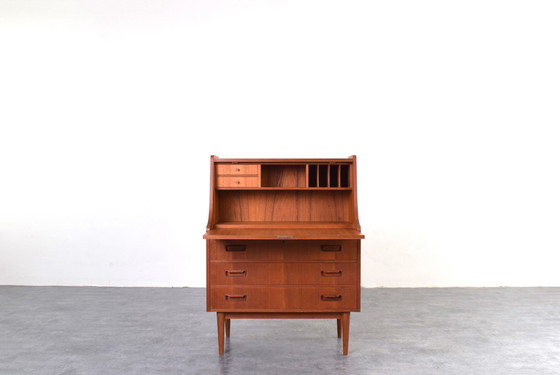 Image 1 of Mid-Century Danish Teak Secretary by Gunnar Nielsen for Tibergaard, 1960s.