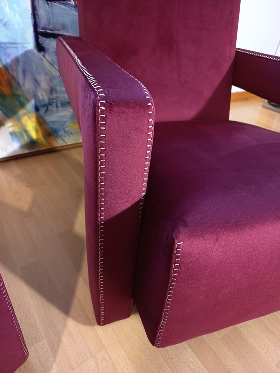 Image 1 of CASSINA 2X Poltrone 637 UTRECHT  (NUOVE MAI USATE) in Velluto 13L Ortigia/Plum con Cuciture in filo Naturale a punta Cavallo