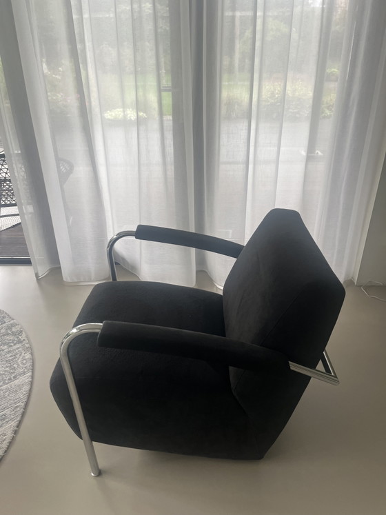 Leolux Scylla (2 Pieces) Black Alcantara – Armchairs, Textile, Chrome (photo 5 of 9)