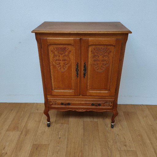 Meuble bar, armoire murale, buffet, commode de style Queen Anne rustique et vintage