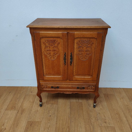 Image 1 of Meuble bar, armoire murale, buffet, commode de style Queen Anne rustique et vintage