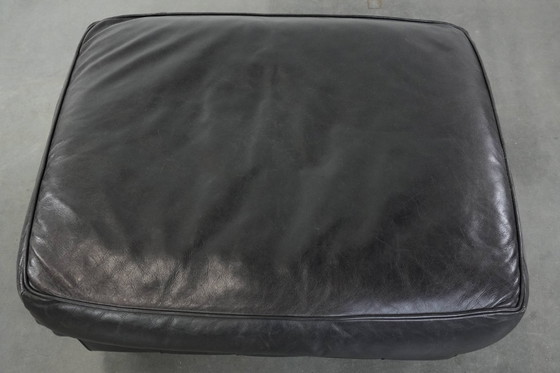 Image 1 of Large and timeless black stool made of cowhide in English style