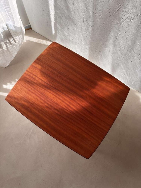 Image 1 of Swedish design side table Alberts mahogany & webbing 1960s