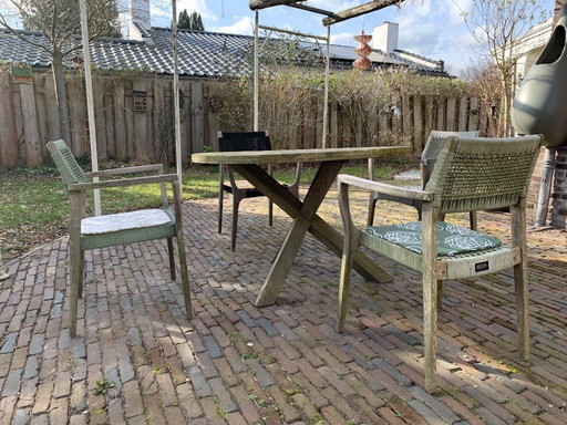 Buiten eettafel en stoelen