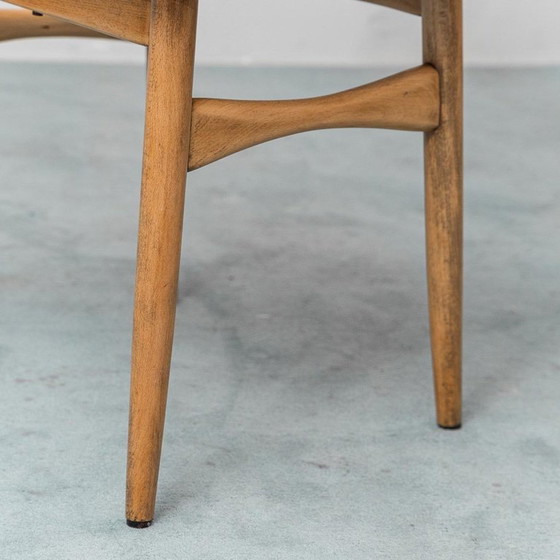 Image 1 of SET DI 6 SEDIE VINTAGE RESTAURO IN LEGNO E TESSUTO BLU ANNI ’60 MODERNARIATO