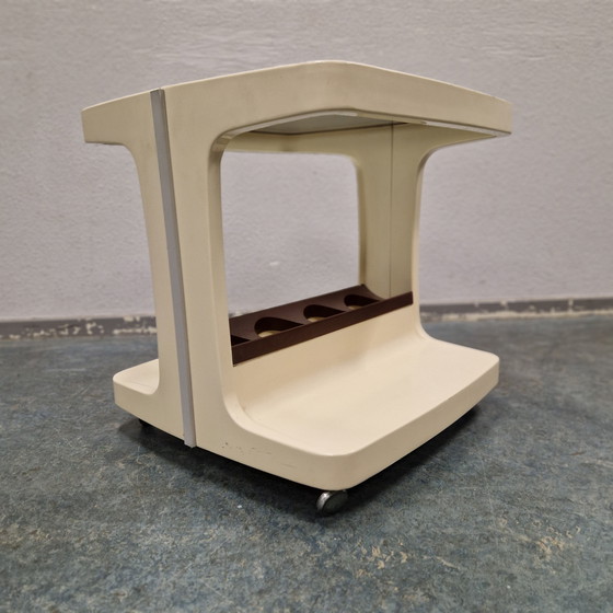Image 1 of 70s bar cart coffee table drinks table spaceage