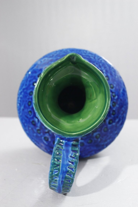 Image 1 of Vase vintage céramique Rimini blu Aldo Londi Bitossi Italica Ars 1970s