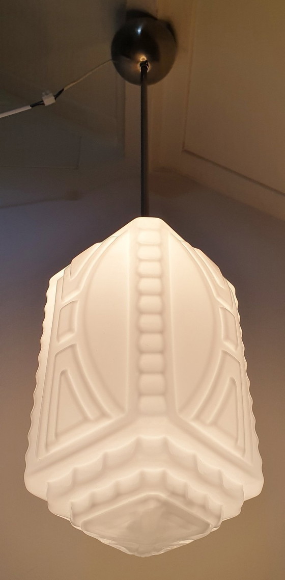 Image 1 of Art Deco hanglamp opaline glas 