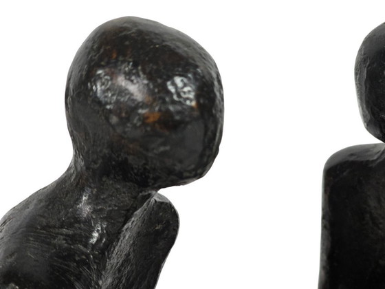Image 1 of Design olandese - Rijkel Dijkstra - Bronzo - "2 persone in una buona conversazione" - anni '80