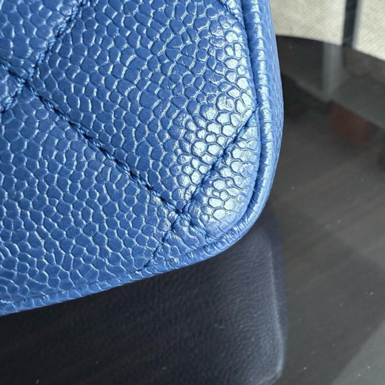 Image 1 of Mini borsa Chanel Classic Flap Seasonal Square - Caviar Quilted All Blue Series 29