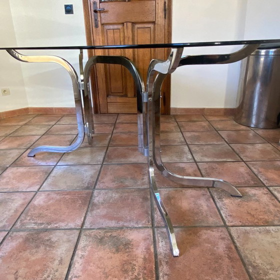 Image 1 of Tavolo Roche Bobois. 1970. Acciaio cromato. 175x94.