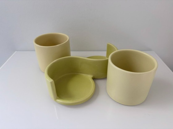 Double design Plant pot Céline de Lys, ceramic retro, Yellow, Modern (photo 12 of 13)