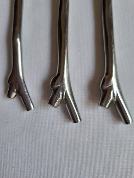 Image 1 of Stainless steel twig branch cutlery x6 (or 12) persons