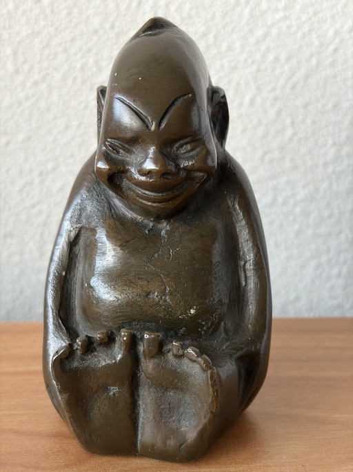 Pesada figura Billiken de bronce de Florence Pretz 1908.